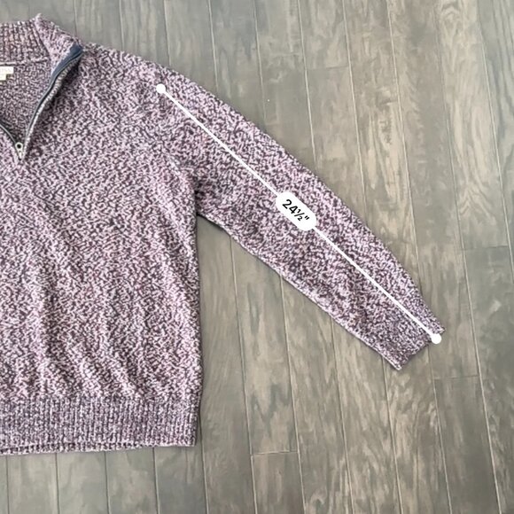 Red & Blue XL Merona Quarterzip Sweater  100% Cotton - Picture 4 of 9